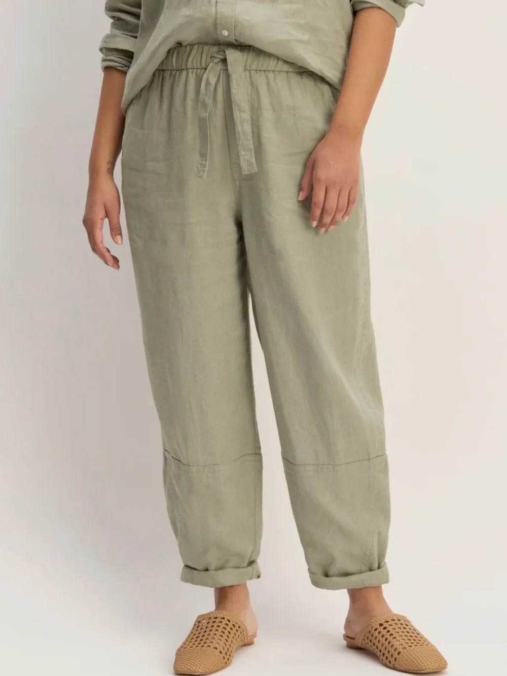 Everlane Linen Pull-On Barrel Pant   Size small